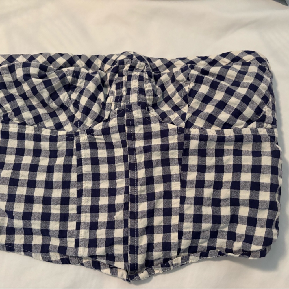 Black & white check halter top